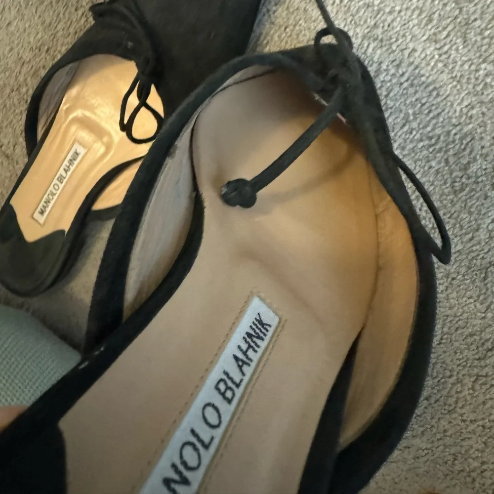 MANOLO BLAHNIK ballerimu mules - black size 39.5 - Picture 3 of 11